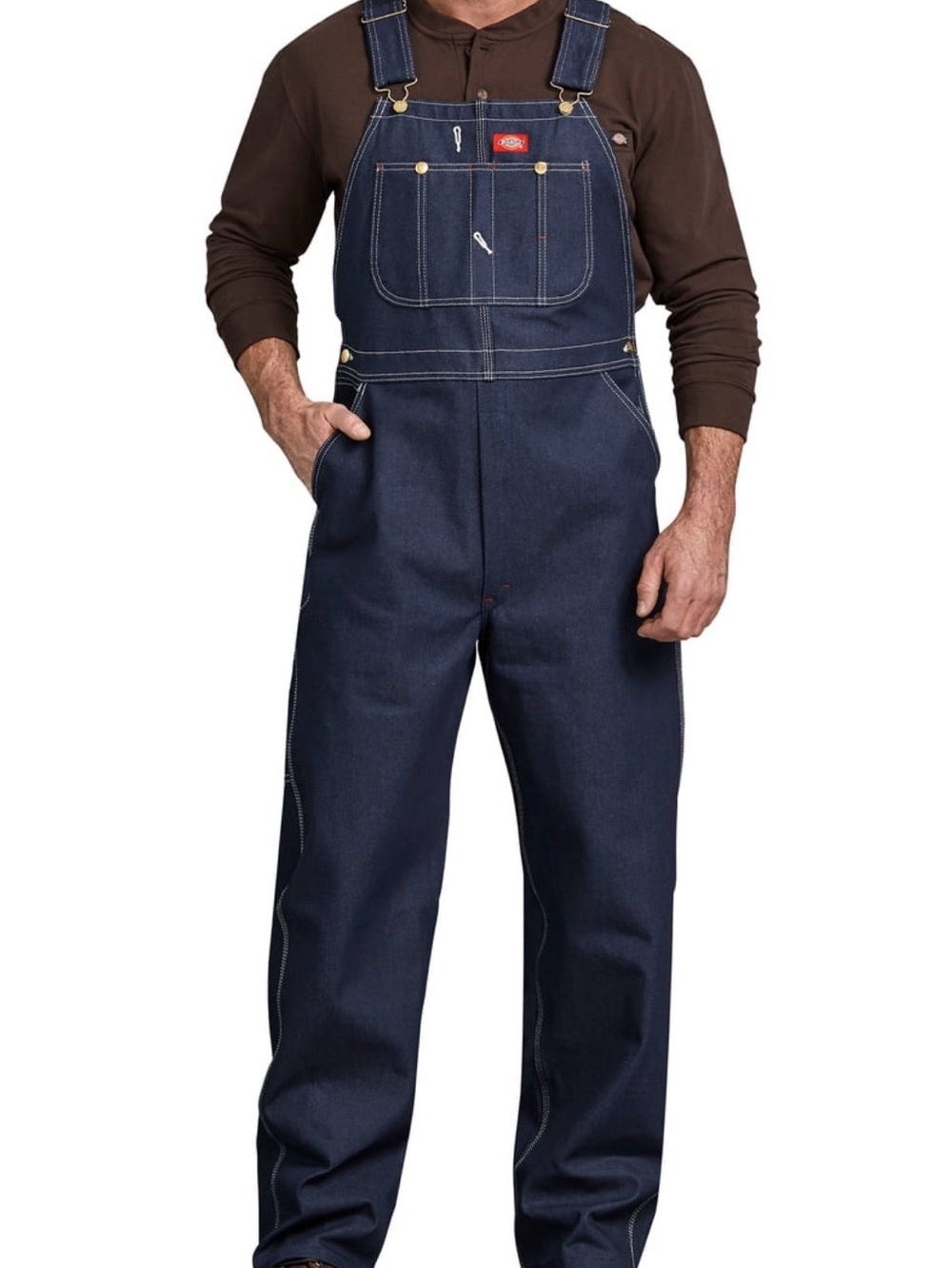 Dickies Men’s Dark Blue Relaxed Fit Denim Overalls